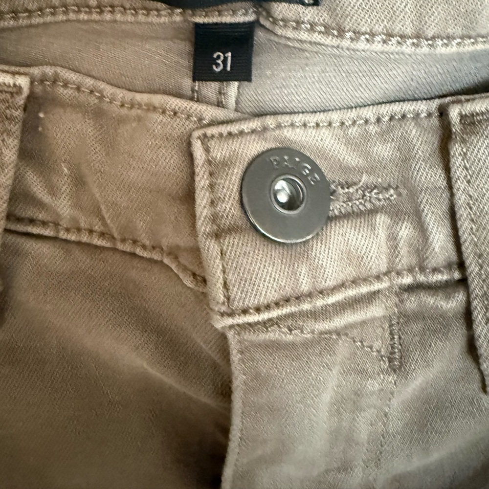 Paige Brand Classic Women’s Tan Cotton Jeans with Snap Button Closure